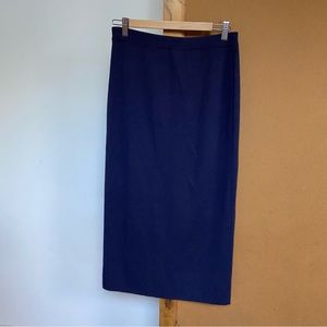 Eileen fisher merino wool straight knit skirt PM deep blue